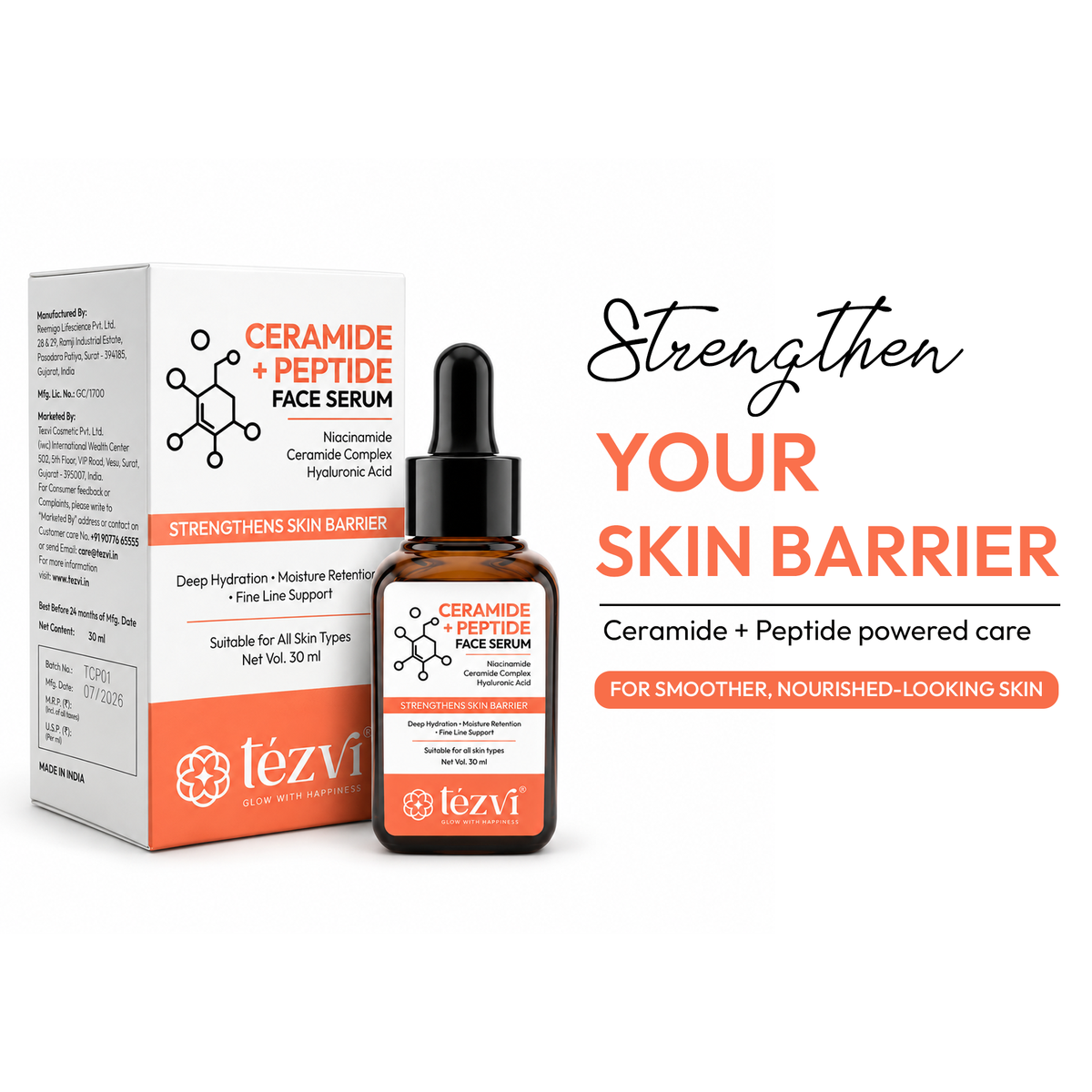 Ceramide + Peptide Face Serum for Dry