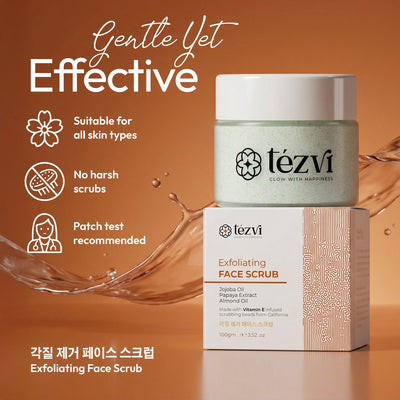 Exfoliating Face Scrub for Men & Women - Papaya, Vitamin E