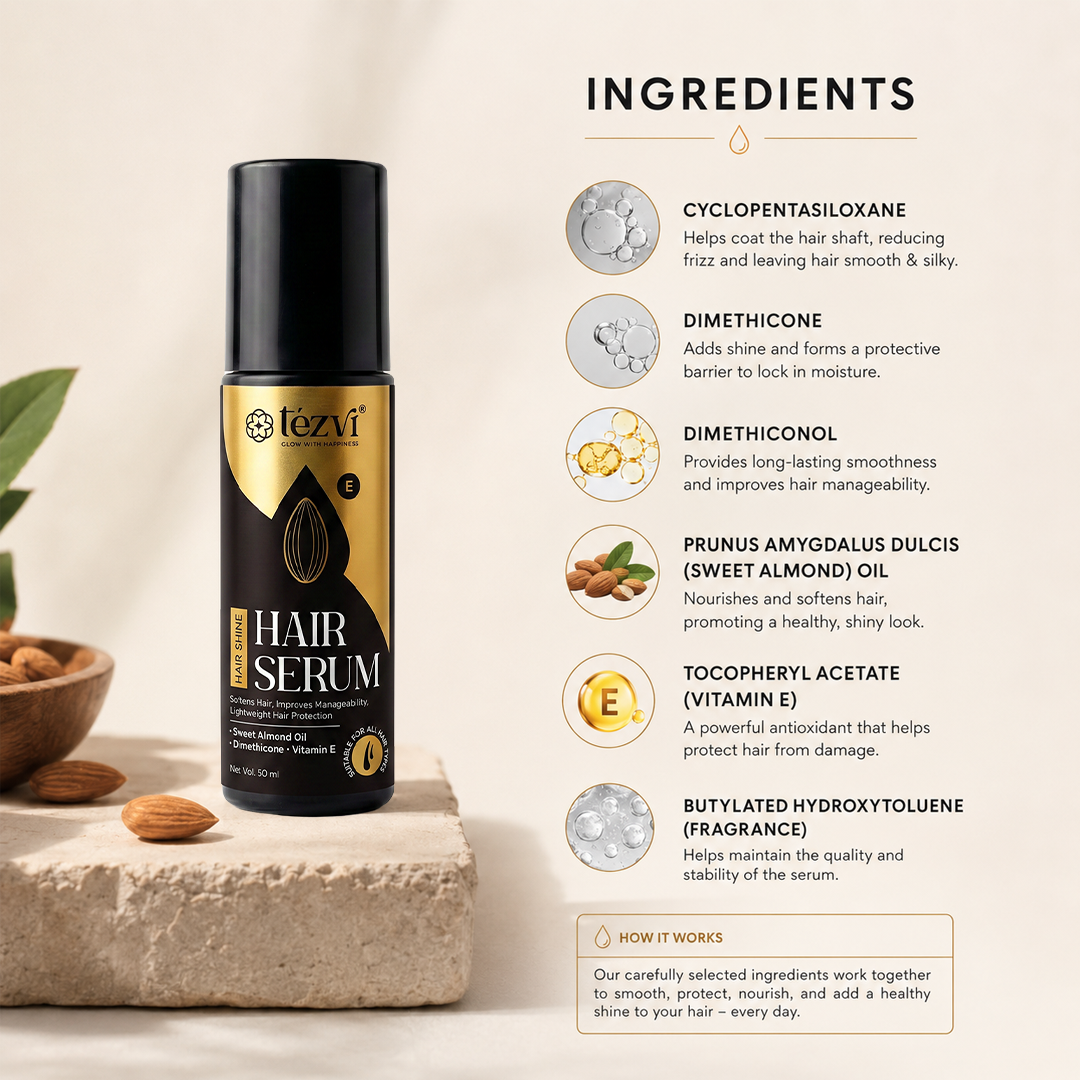 Hair Serum for Frizz-Free Shine with Sweet Almond Oil
