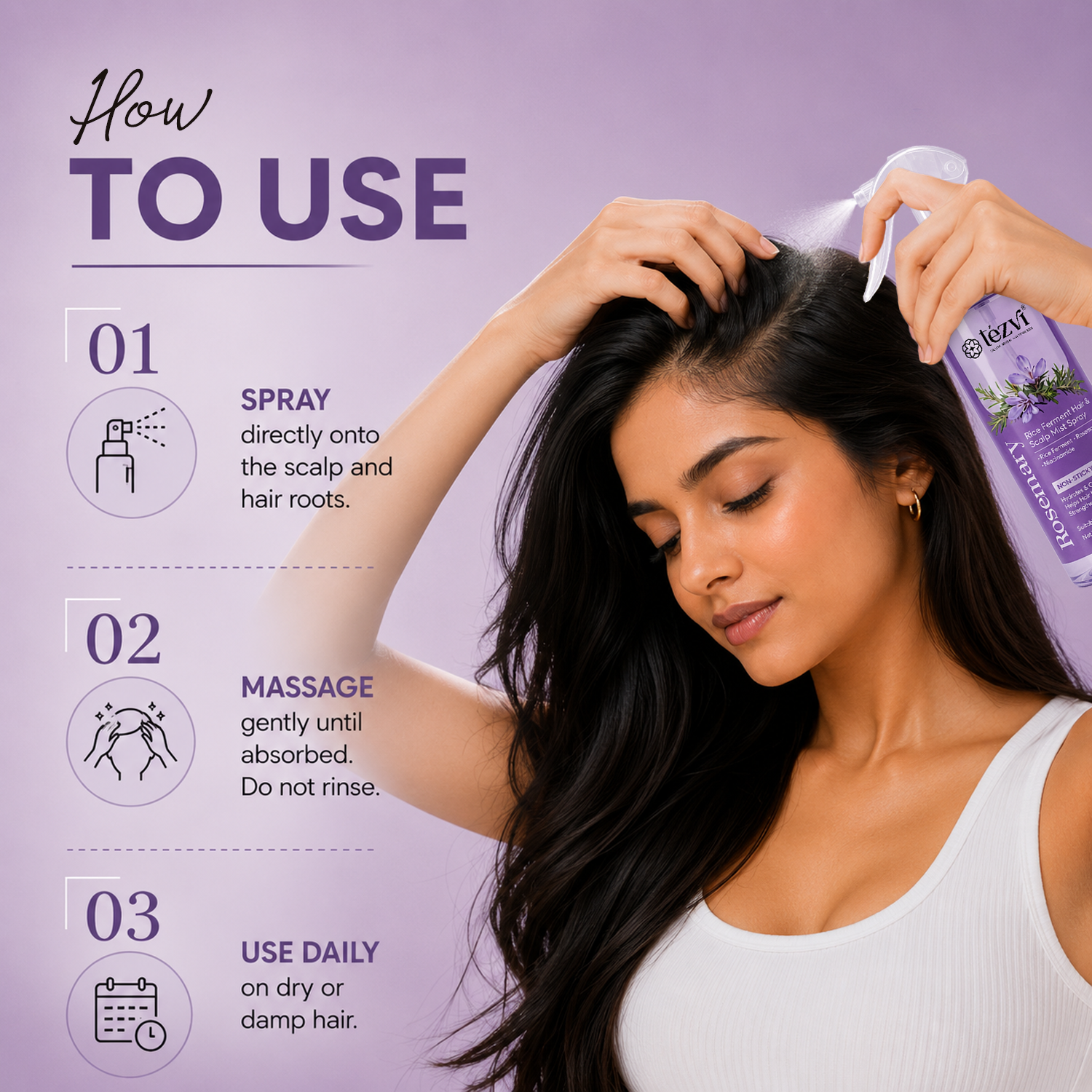 Rosemary Water Hair Spray with Rice Ferment | Hair Growth Spray