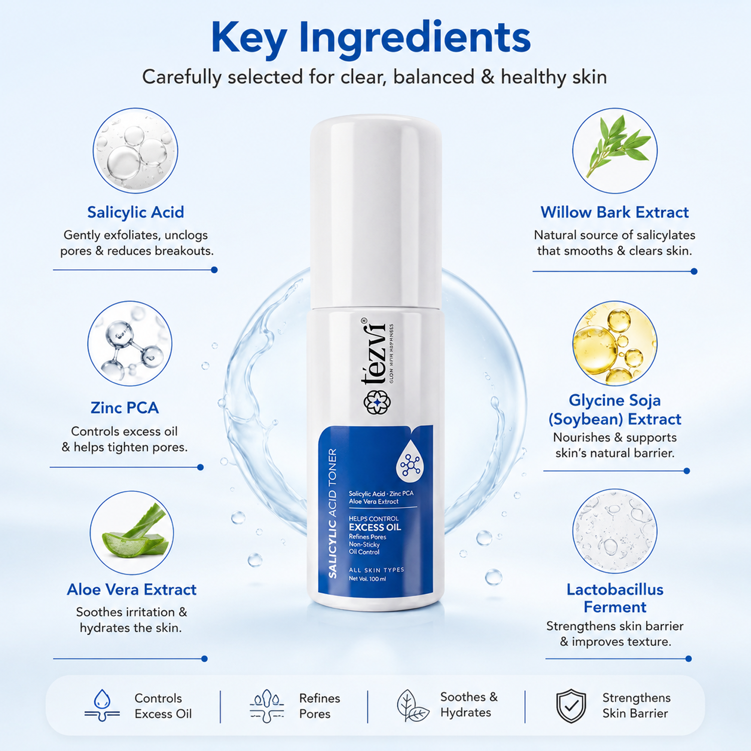 Salicylic Acid Toner for Oily Skin | Oil Control + Pore Refining