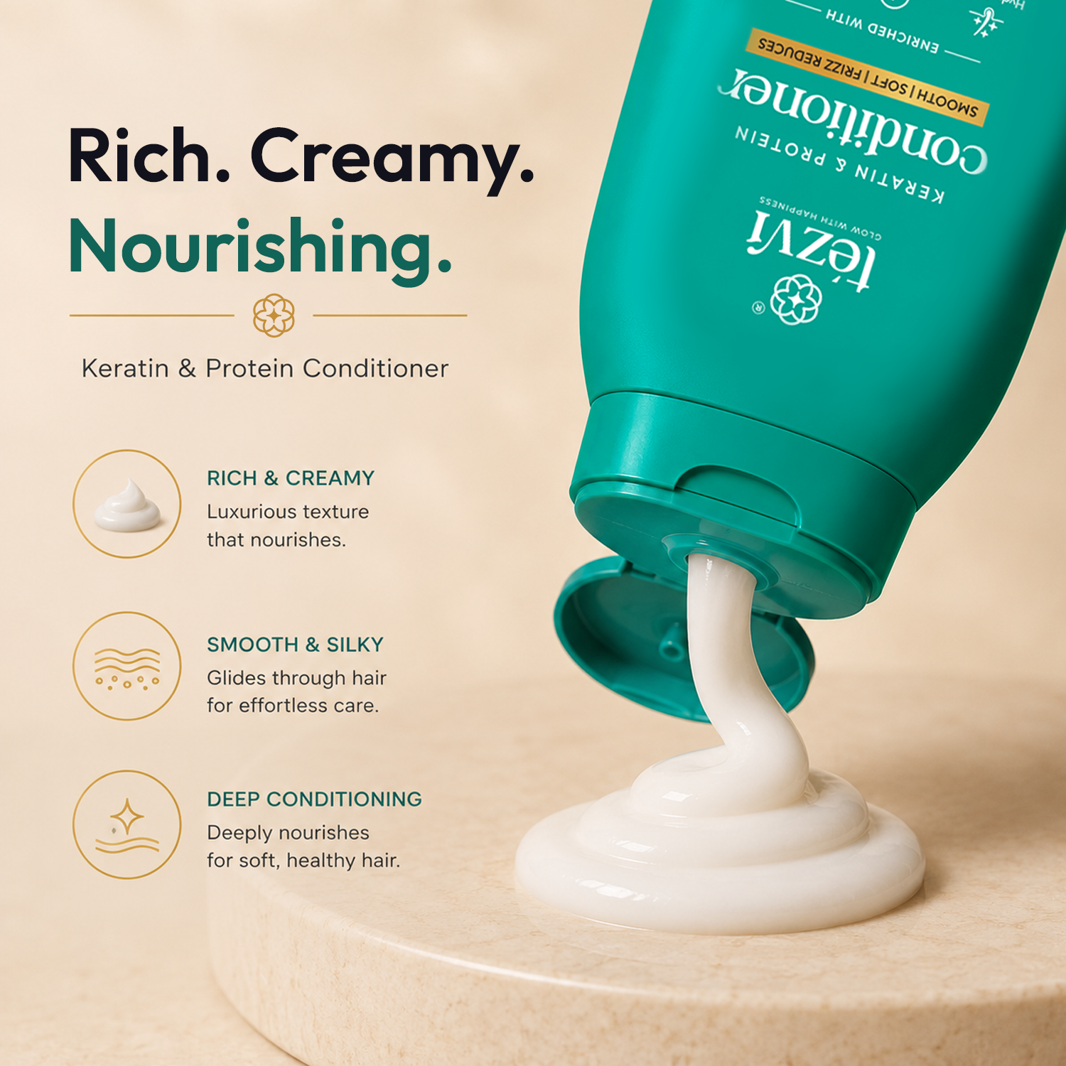 Keratin & Protein Conditioner | Frizz Control for Smooth, Silky Hair