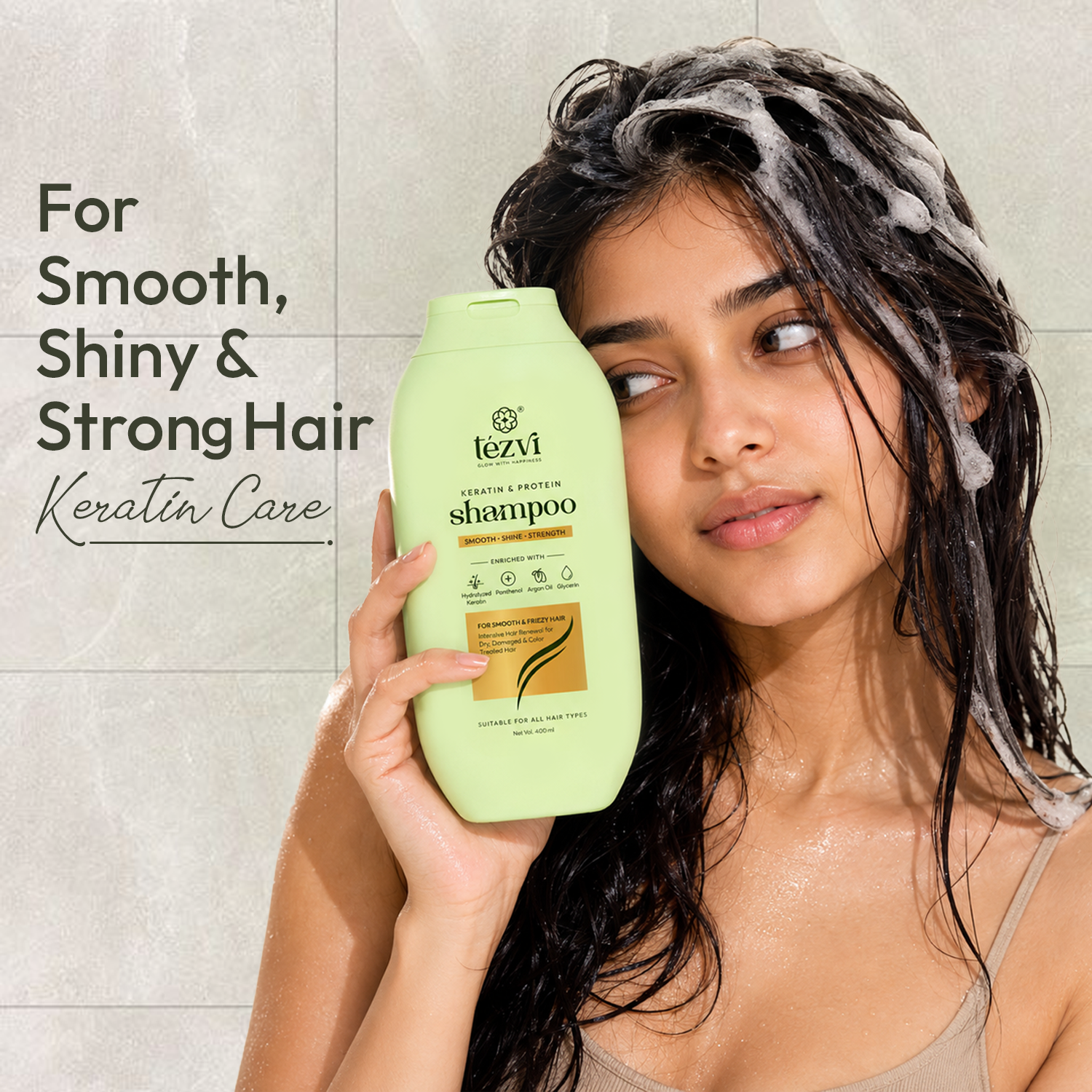 Keratin Protein Shampoo Model Image
