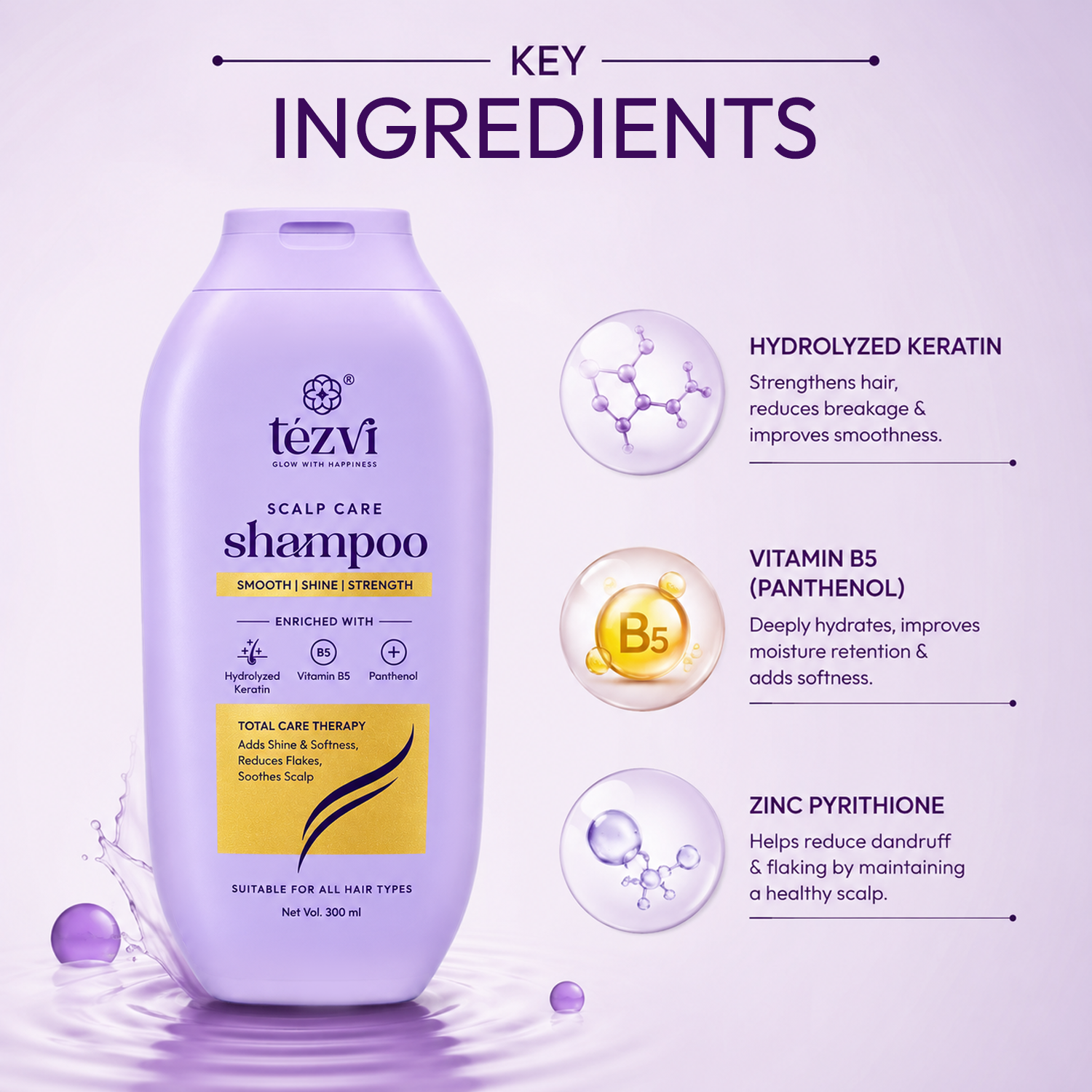 Scalp Care Shampoo | Dandruff & Flake Control Shampoo for Itchy