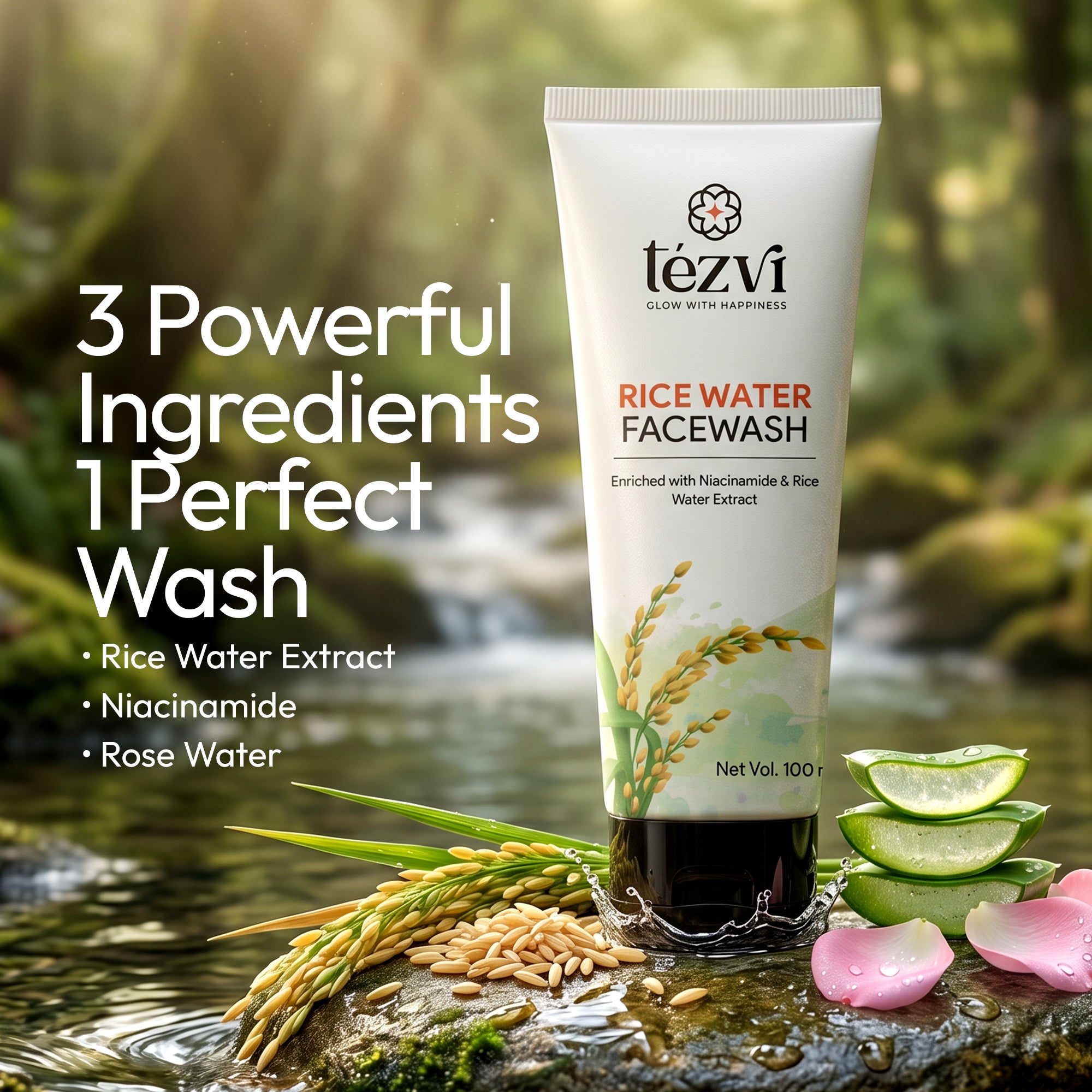 Rice Water Face Wash with Niacinamide | Brightening & Hydrating Cleanser for Glowing Skin Main image